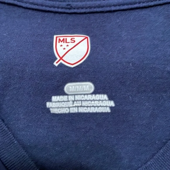 MLS Tee- Short Sleeve Womens Medium Blue Red White Saint Louis City SC VNeck Top - Picture 3 of 4